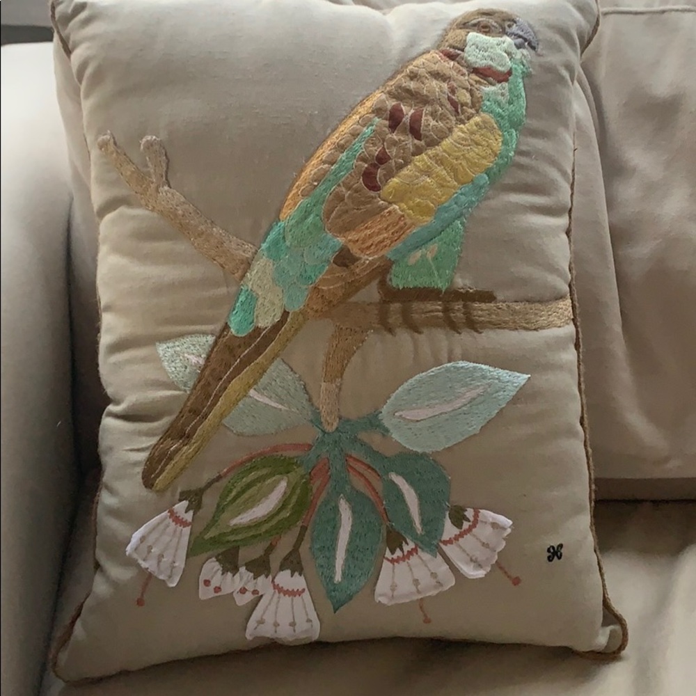 Anthropologie embroidered pillow